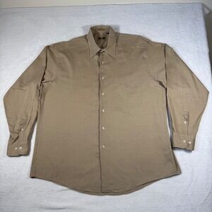 Joseph Abboud Mens Tan 100% Egyptian Combed Cotton Button Down Shirt 16 34/35